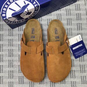 BEST NWT | Women's Mink Suede Birkenstock Boston Shoes - Narrow Fit